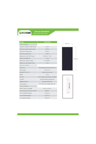 Solinved 205w Monokristal Solar Panel - Sol-205