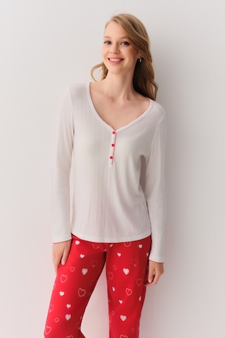 Suwen Love Pijama Takımı Sh2624466095 Kırmızı Desenli