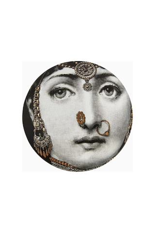 Fornasetti Tema E Variazioni N.228 Yuvarlak Mücevher Kutusu Saklama Kutusu Siyah-beyaz