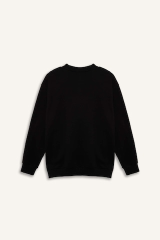 Defacto Boxy Fıt Bisiklet Yaka Pike Sweatshirt H1001ax26spbk81 Siyah-bk81