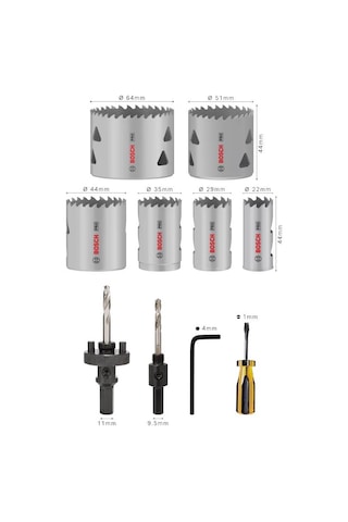 Bosch Pro Multi 12 Parça Vidalı Panç Seti 22-64 Mm 2608900524