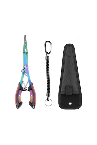 Folinda Rengli Paslanmaz Çelik Olta Testeresi - İp Kesici, Ağırlık Basıcı, Halka Açıcı, Kayıp Engelleme Kordonlu Olta Gereci