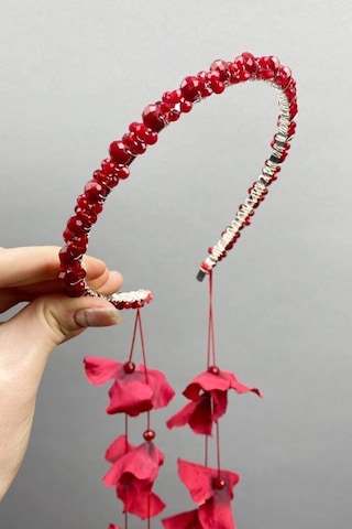 FdayAksesuar Kadın Düğünlere Özel Mars Çiçekli Gelin Kına Tacı FRDY31655