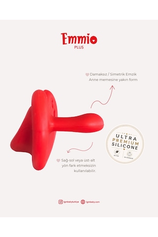 Tgm Baby Ultra Premium Silikon Kalpli Emzik Plus Kırmızı