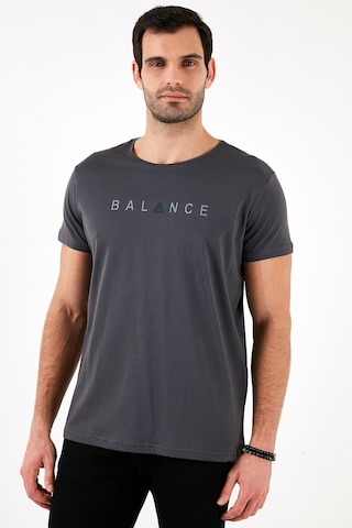 Buratti Pamuklu Slim Fit Bisiklet Yaka Erkek T Shirt 541Balance Füme