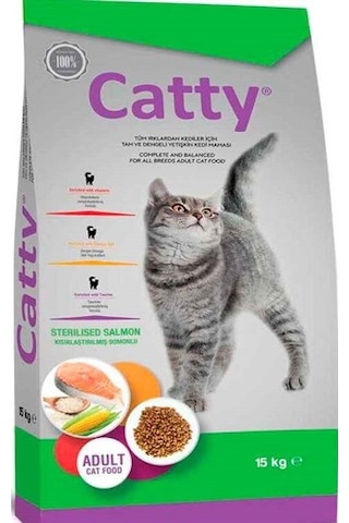 Catty Kısırlaştırılmış Somonlu Yetişkin Kedi Maması 15 KG