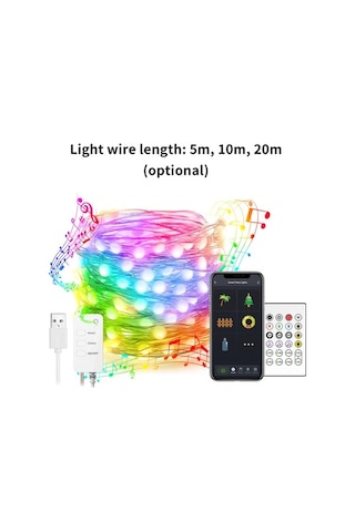 Besthome1 Bluetooth İle Kontrollü Rgb Led Işık Zinciri - 5m 33 Işık, Usb Beslemeli, 16 Milyon Renk, Ev Dekorasyonu, Noel Pencer Diğer