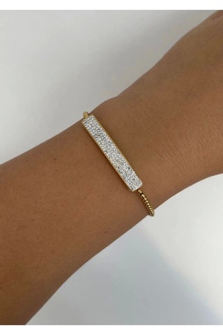 Taşlı Çelik Bileklik Çok Renkli