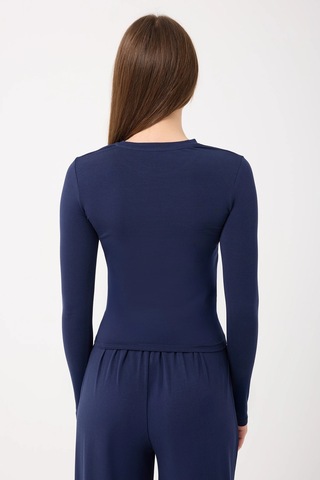 Zoor Ultra Soft Penye Modal Yuvarlak Yaka Bluz Laci Vert