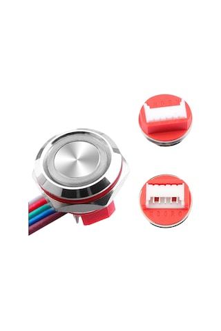 Wd12c1-wired-p1-ec 12mm Düz Yaylı Yeşil Işıklı Metal Buton - Kablolu
