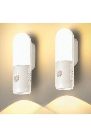 Hareket Sensörlü Led Gece Lambası Kablosuz Usb Şarjlı Merdiven Koridor Yatak Odası Bebek Odası Aplik Çok Renkli