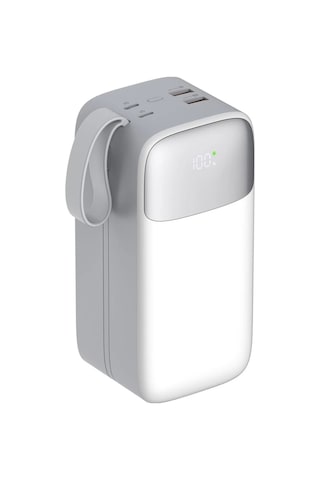 Sword SW-50PO3 50000 Mah Pd 22.5 W Hızlı Şarj Kendinden Kablolu Type-c & Lightning Powerbank Beyaz