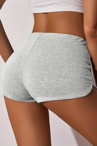 Merry See Yandan Yırtmaçlı İpli Mini Şort Gri