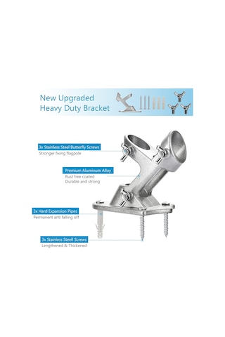 Dış Ev İçin Bayrak Direği Tutucu, Ağır Hizmet Tipi Bayrak Direği  Braketi, Alüminyum Metal Bayrak Direği Dış Mekan, Güçlü Ve Pas Kanıtı İçin Paslanmaz Donanımlı, 1 "iç Çap Gümüş-1-pack