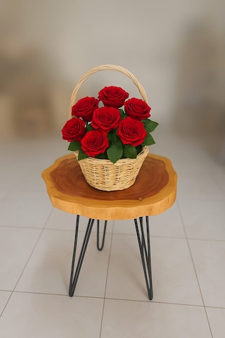 Doğal El Yapımı Hasır Sepet Dekoratif, Çok Amaçlı, Boho Tarz Bej - Sarı