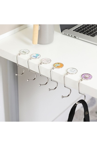 Askı Kaymaz Yüzey Estetik Tasarım Masaya Takılabilen Çanta Askısı Metal