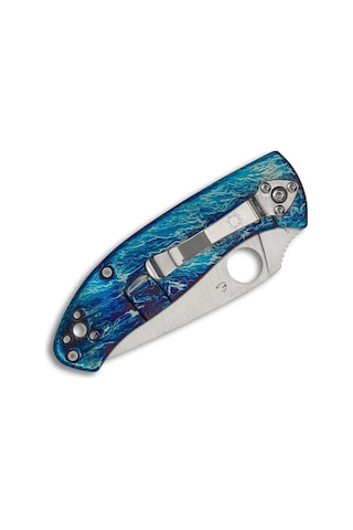 Spyderco Tenacious Blue Tı D2 Plainedge Kamp Çakı Çok Renkli