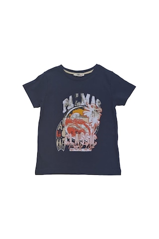 Çikoby Erkek Çocuk Pamuklu Yarım Kol Baskılı Tshirt-12849-lacivert Lacivert