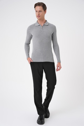 Efor Tr 878 Triko Slim Fit Gri Basic Gri