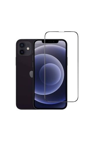 Apple Uyumlu iPhone 12 Uyumlu Tam Kaplayan Darbeye Dayanıklı Kırılmaz Cam Seramik Ekran Koruyucu