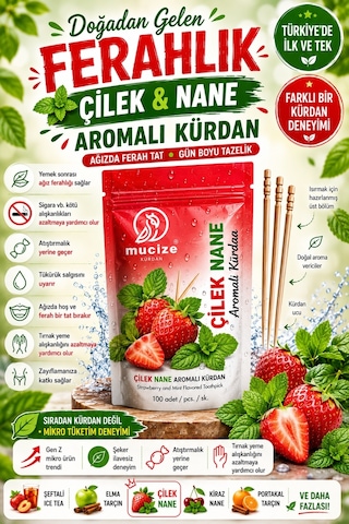 Mucize Çilek-nane Aromalı Kürdan Refill Doypak