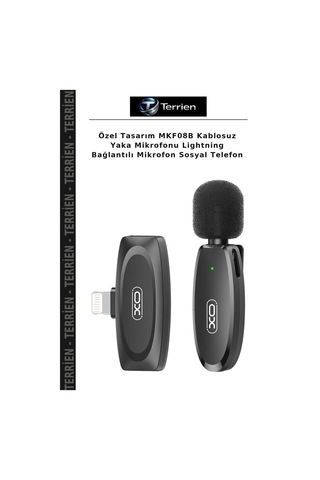 Özel Tasarım Mkf08b Kablosuz Yaka Mikrofonu Lightning Bağlantılı Mikrofon Sosyal Telefon Diğer