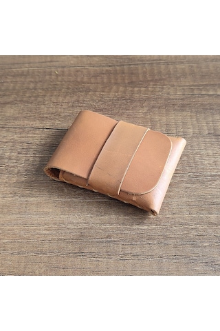 Sumerian Leather Craft Minimalist Deri Kartlık Taba Anahtarlık Hediye Taba