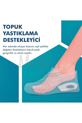 Medigel Slikon Topuk Yastıklama Pedi, Yumuşak Topuk Dikeni Destekli Ped M