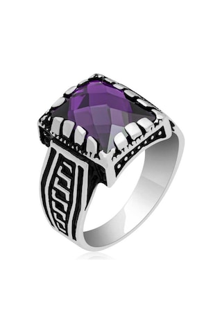 Casera's Gümüş Lila Zirkon Taşlı Çocuk Erkek Yüzük Csr2184721 Gümüş