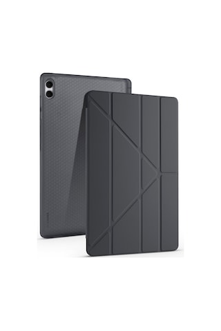 Samsung Uyumlu Galaxy Tab S11 Ultra Kılıf Tri Folding Kalem Bölmeli Standlı Arka Kapak