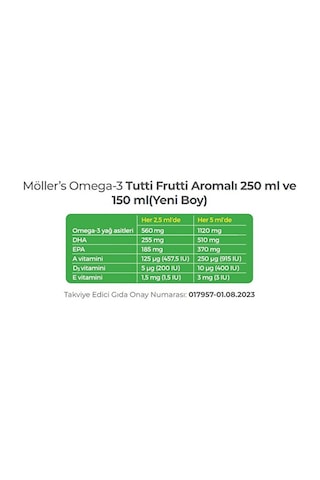 Möllers Omega 3 Tutti-frutti Aromalı Balık Yağı 150 Ml
