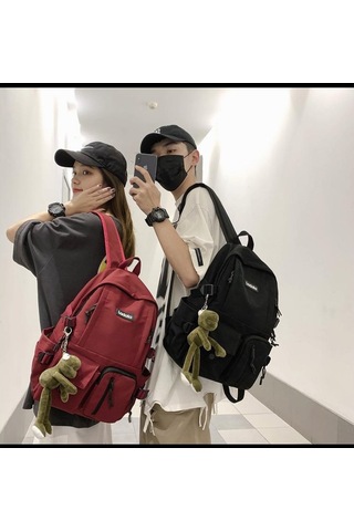 Unisex Harajuku Tarzı Kore Esintili Sırt Çantası - Öğrenciler İçin Şık Ve Basit Tasarım, Okul Ve Günlük Kullanıma Uygun Modaya Uygun Çanta Beyaz