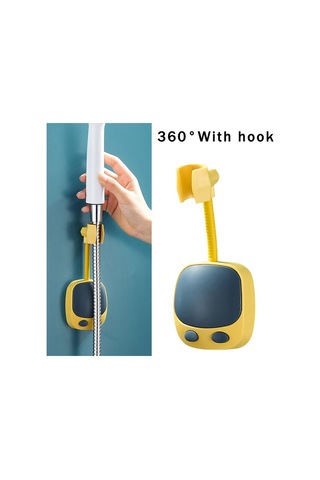 Primepickings Siyah Duş Tutucu Evrensel Vantuz Değil Duş Başlığı Tutucu Yumruksuz Banyo Braketi Ayarlana 2 Katlı Gri