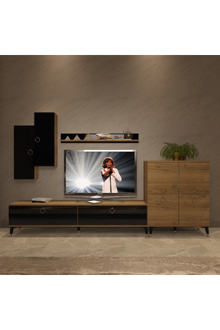 Decoraktiv Eko 6 Mdf Std Gold Tv Ünitesi Tv Sehpası Pera - Siyah