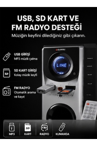 Kawaı Tx-765 5+1 Ses Sistemi Fm Radyo Usb Sd Kart Destekli Uzaktan Kumandalı