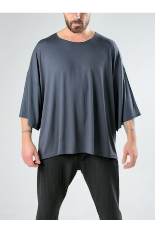 Cocopelli Fakir Kol Antrasit Oversize Viscon T-shirt Coc3027
