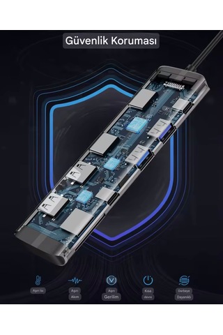 Lemorele 10'un 1'i Çoğaltıcı Hub Usb 3.0/hdmı/100w/type-c/sd/tf
