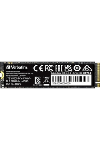 Verbatim Vi5000 1 TB PCIe NVMe Okuma 5000 Yazma 4500 Gen4 NWME M.2