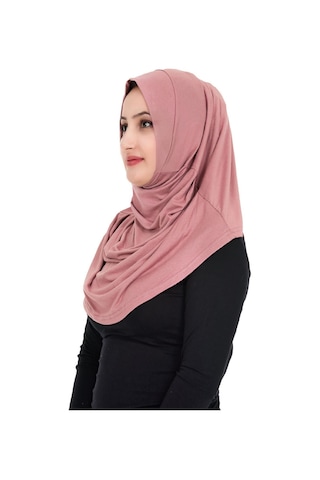 Sensu Tesettür Hazır Türban Pileli Pratik Namaz Örtüsü Pembe