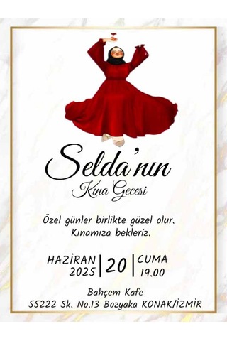 Kına Davetiye - Kına Davetiyesi - Davetiye 100 Adet M3 Kına Davetiye - Kına Davetiyesi - Davetiye 100 Adet M3