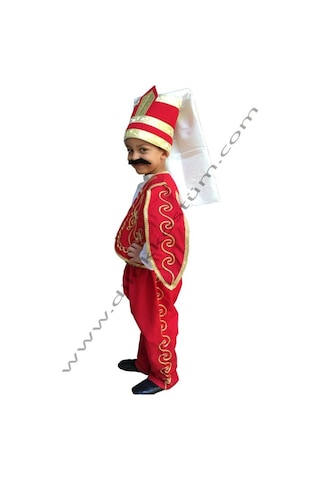 Yeniçeri Çocuk Kıyafeti Mehter Kostümü Kırmızı