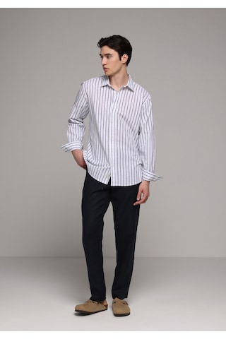 Colin's Colins Regular Fit Shirt Neck Çizgili Erkek Lacivert Uzun Kol Gömlek Cl1080092 Q1.v2 Nav