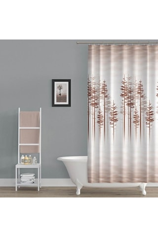 Tropik Duş Perdesi 3390 Model Çift Kanat 2X110X200Cm Çok Renkli