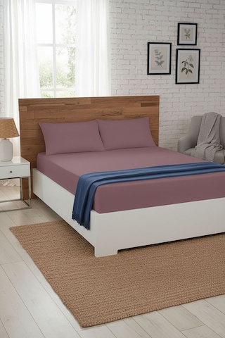 %100 Pamuk Ranforce Premium King Size Lastikli Çarşaf Seti - Gül Gül Kurusu