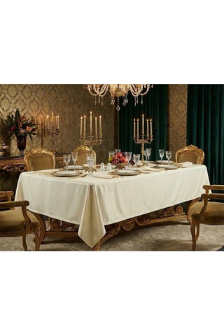 Kristal Monoray Kumaş Krem Masa Örtüsü Dikdörtgen 140x200 Cm - 803 Çok Renkli