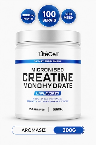 Creatıne Monohydrate 300 G 200 Mesh Mikronize Aromasız Kreatin 3000 Mg