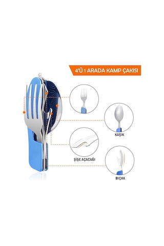 Orcamp Çatal&kaşık&bıçak Kamp Seti Mavi Out-1350 Mavi