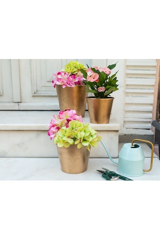 Madame Coco Dior Varaklı Saksı 4 Lt 1ksaks016321x21x19cm-gold