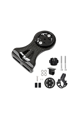 Vkemall "karbon Fiber Bisiklet Bilgisayar Tutucu - Garmin/bryton/cateye Uyumlu, Kamera Ve Fener Adaptörlü" Çok Renkli