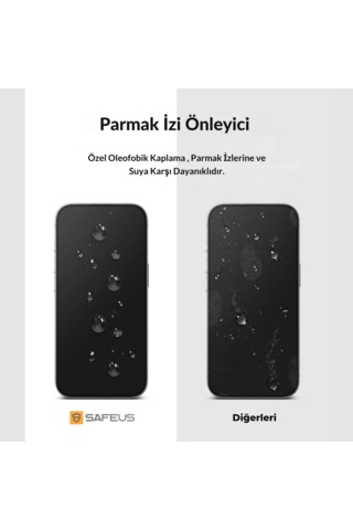 Safeus Tam Kaplayan Parmak İzi Bırakmayan Safir Ekran Koruyucu Cam , İphone X İle Uyumlu
